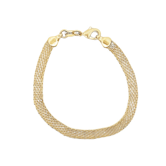 18K Gold Filled, 4mm Mesh Link Bracelet - 6"