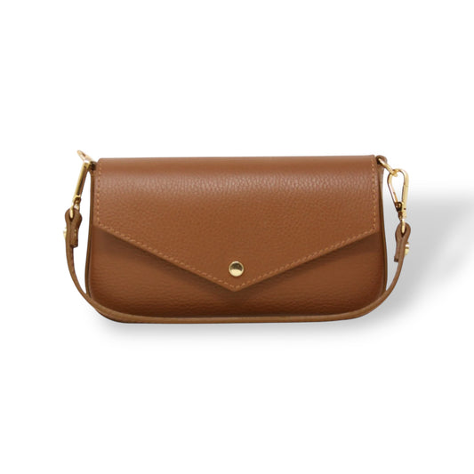 Women's Italian Leather Busta Classica Camel Handbag