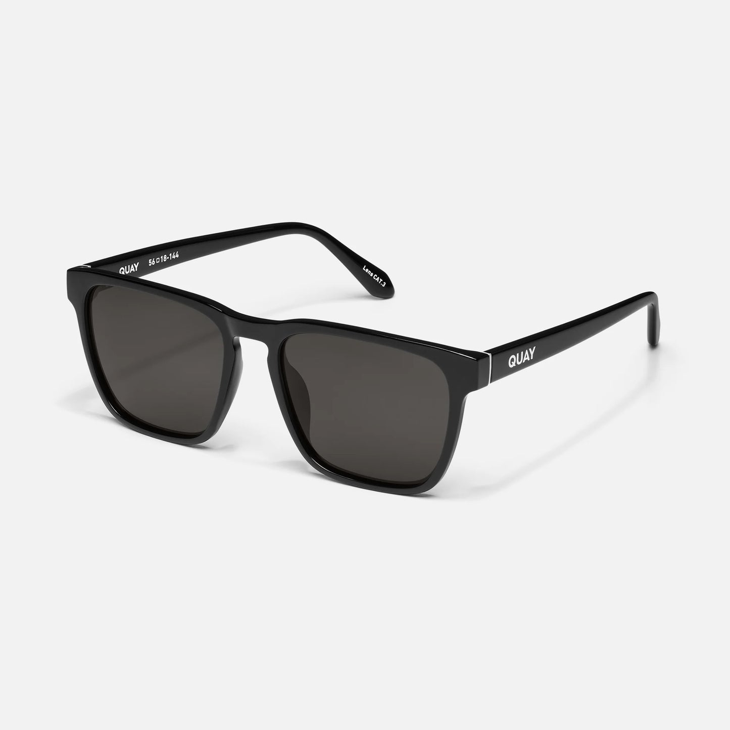 Black sunglasses with a white background