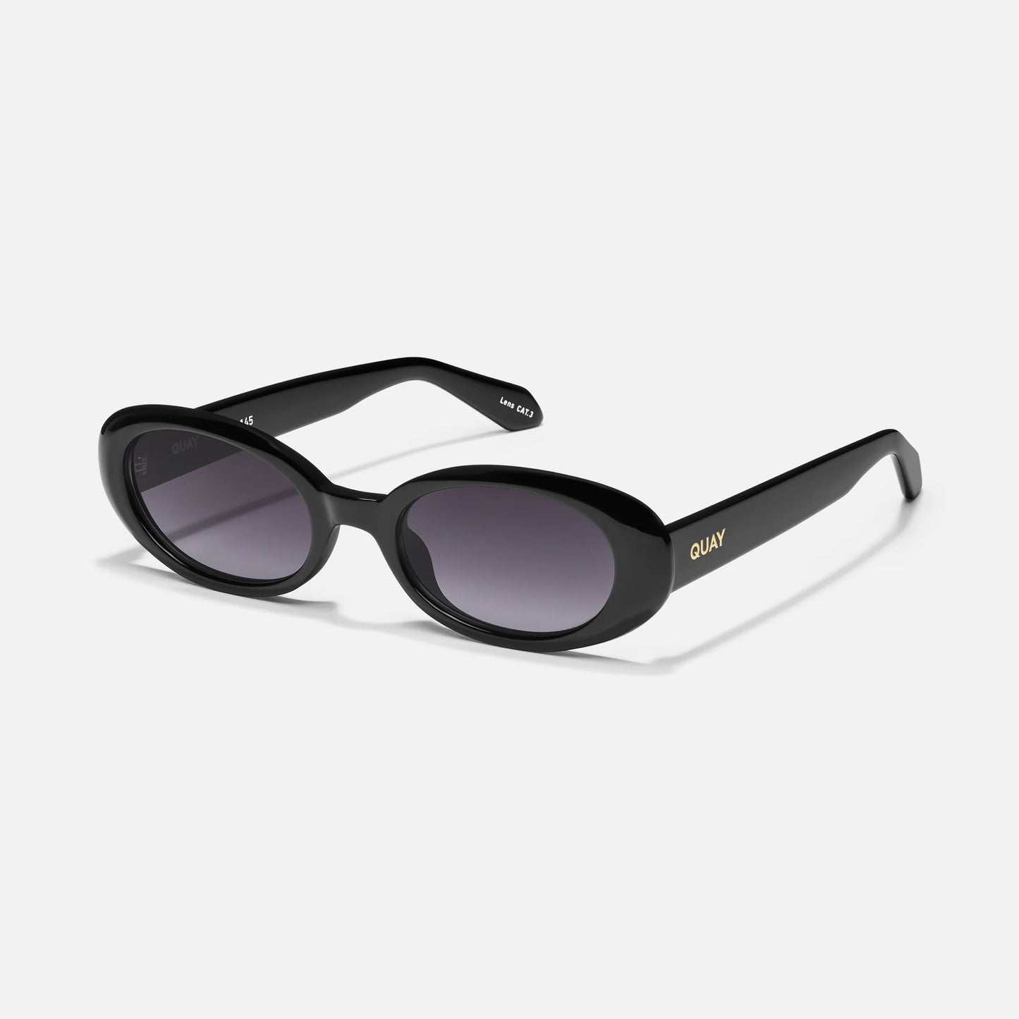 Black sunglasses with gradient lenses on a white background