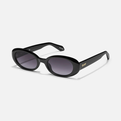 Black sunglasses with gradient lenses on a white background