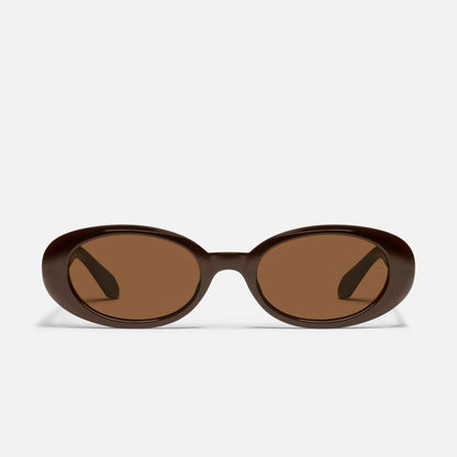 Quay - Felt Cute Chocolate Frame and Brown Lens Sunglasses