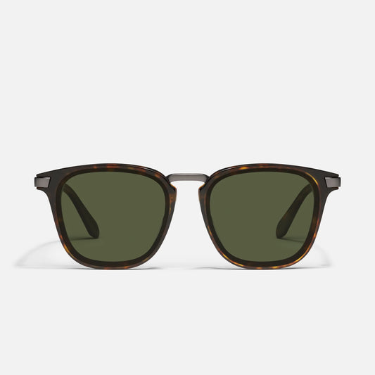 men's round tortoise frame sunglasses on white background 