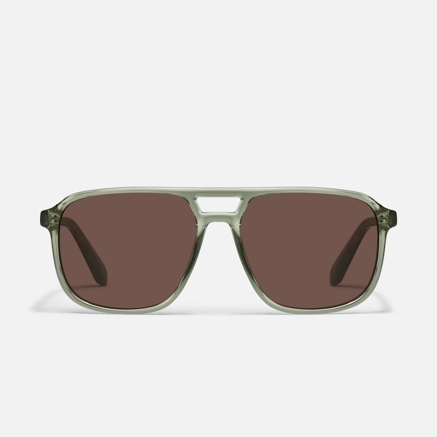 Quay On the Fly Moss Frame of sunglasses on white background 