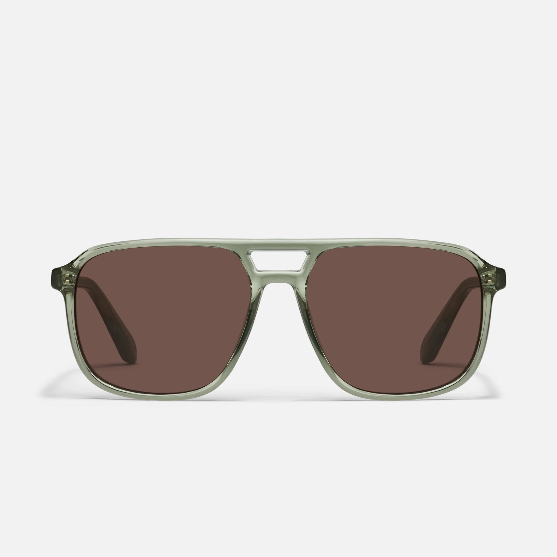 Quay On the Fly Moss Frame of sunglasses on white background 