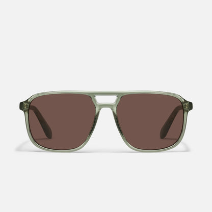 Quay On the Fly Moss Frame of sunglasses on white background 