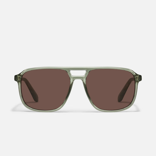 Quay On the Fly Moss Frame of sunglasses on white background 