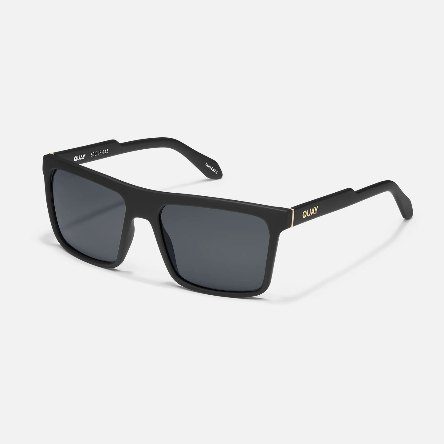 Quay - Let It Run Matte Black Frame Smoke Polarized Lens Sunglasses