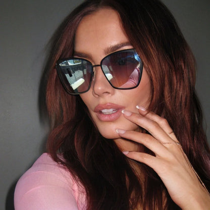 Becky Black with Flash Grey Gradient Sunglasses