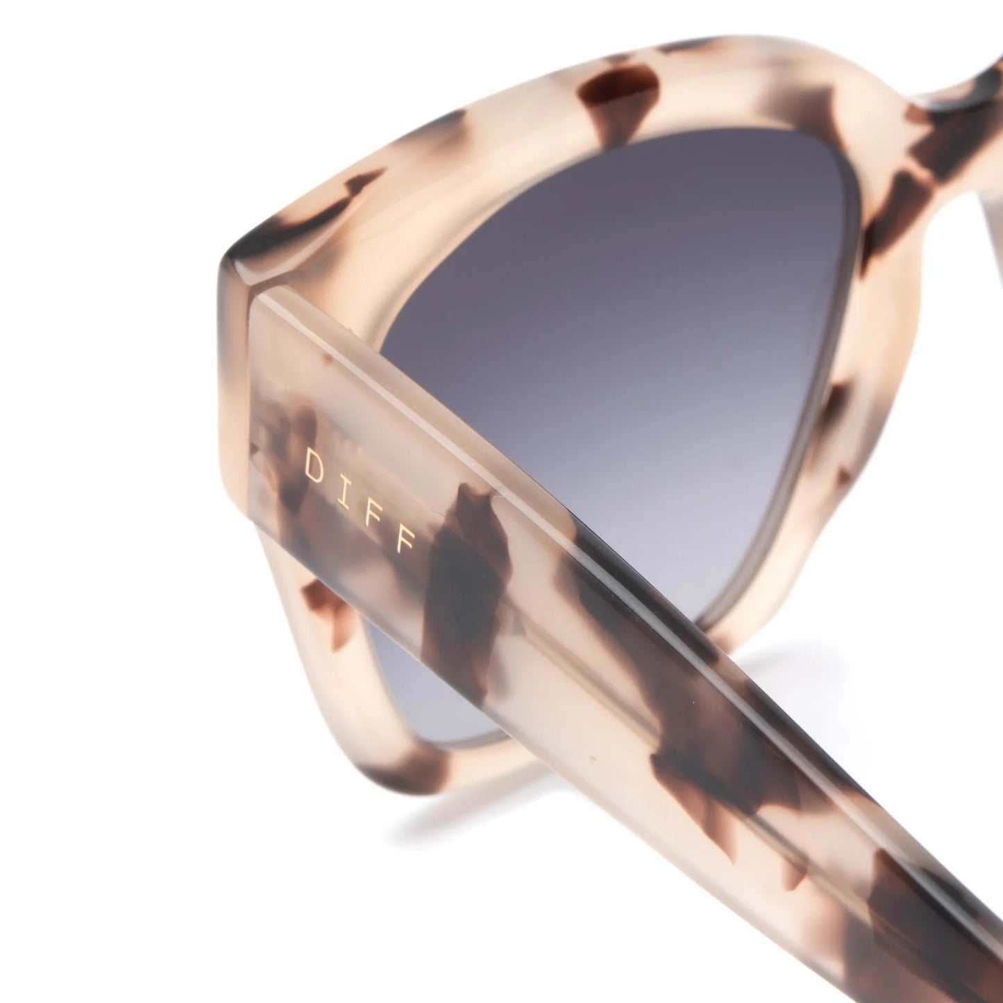 Diff Eyewear Bella II Cream Tortoise Frame with Grey Gradient Sunglasses