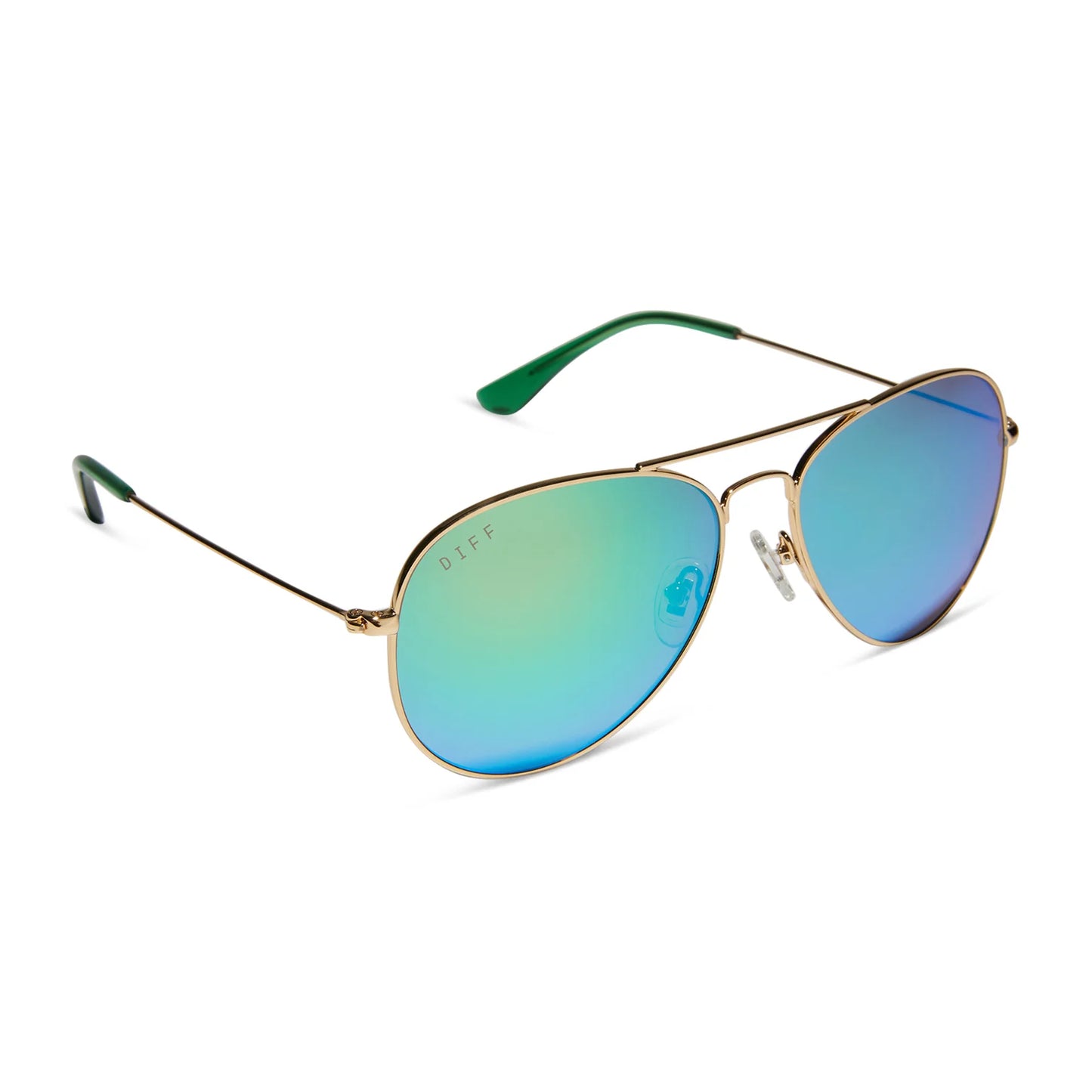 Cruz Gold Frame with Green Mirror Polarized Lens Sunglasses
