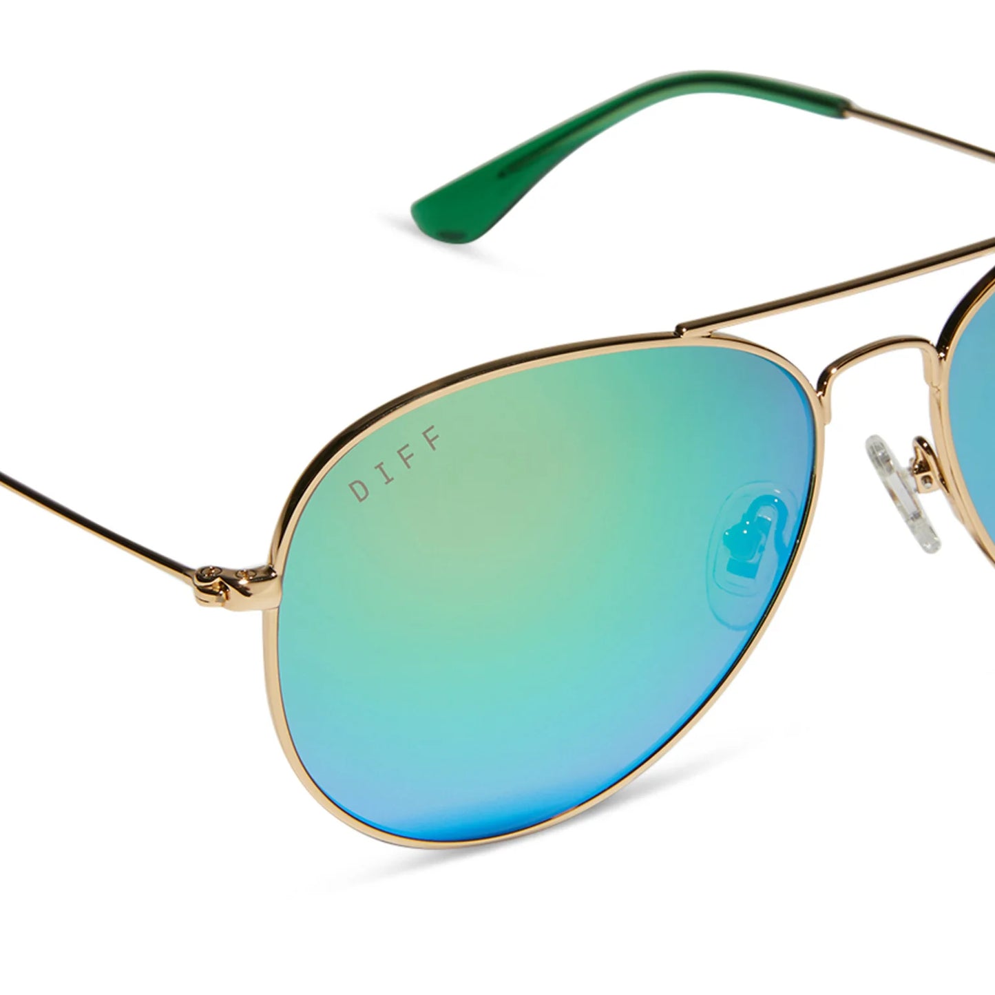 Cruz Gold Frame with Green Mirror Polarized Lens Sunglasses