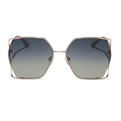 Diff Eyewear Donna IV Champagne Frame with Gray Lens Sunglasses