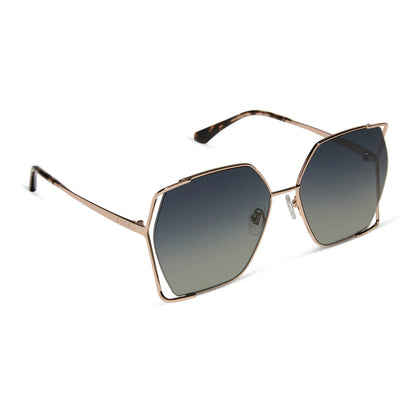 Diff Eyewear Donna IV Champagne Frame with Gray Lens Sunglasses