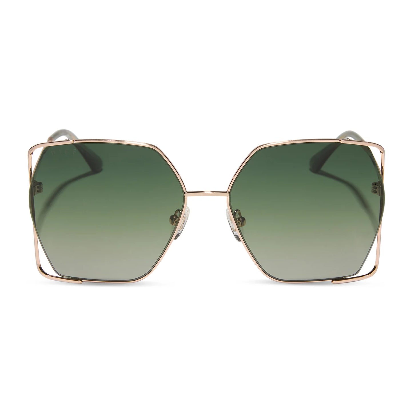 Diff Eyewear Donna IV Brushed Champagne Frame with Cool Matcha Lens Sunglasses