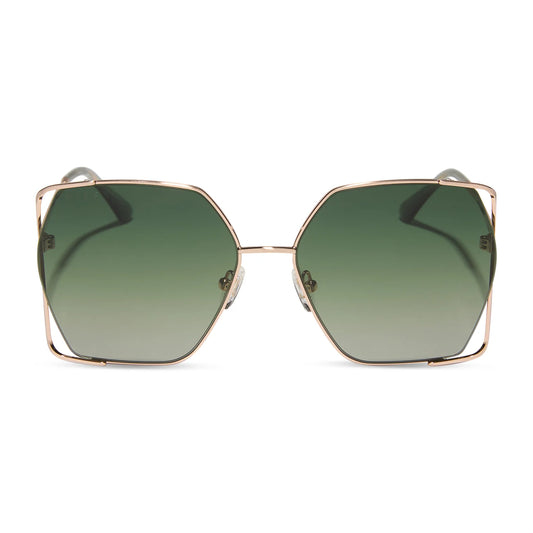 Diff Eyewear Donna IV Brushed Champagne Frame with Cool Matcha Lens Sunglasses