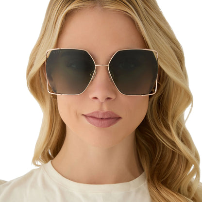 Diff Eyewear Donna IV Brushed Champagne Frame with Cool Matcha Lens Sunglasses