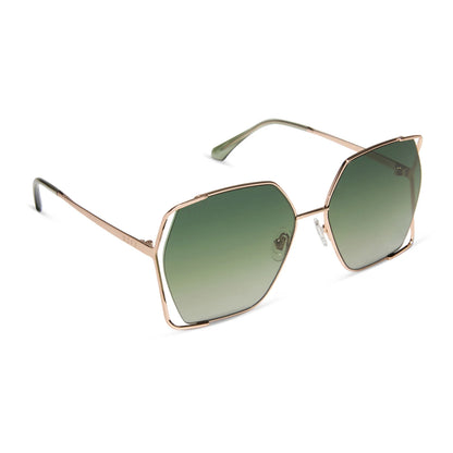 Diff Eyewear Donna IV Brushed Champagne Frame with Cool Matcha Lens Sunglasses