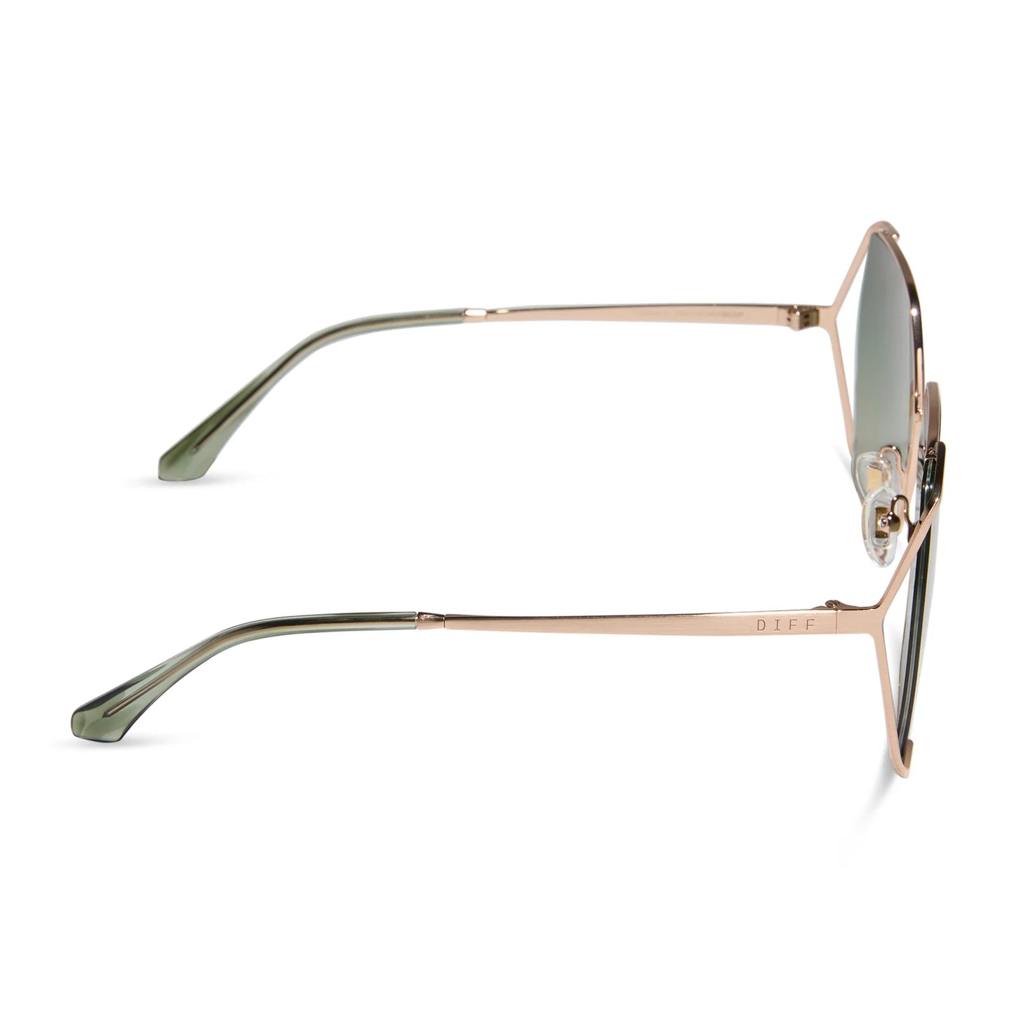 Diff Eyewear Donna IV Brushed Champagne Frame with Cool Matcha Lens Sunglasses