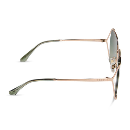 Diff Eyewear Donna IV Brushed Champagne Frame with Cool Matcha Lens Sunglasses
