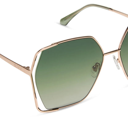 Diff Eyewear Donna IV Brushed Champagne Frame with Cool Matcha Lens Sunglasses