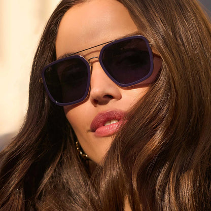 Jordan Gold Royal Temple Frame with Midnight Polarized Lens Sunglasses