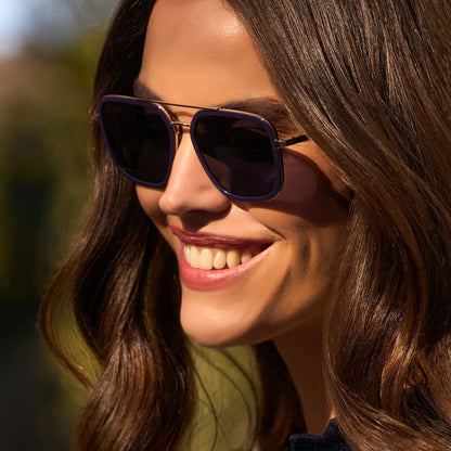 Jordan Gold Royal Temple Frame with Midnight Polarized Lens Sunglasses