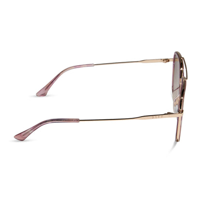 Jordan Gold Fleur Tortoise Temple Frame with Brown Gradient Lens Sunglasses