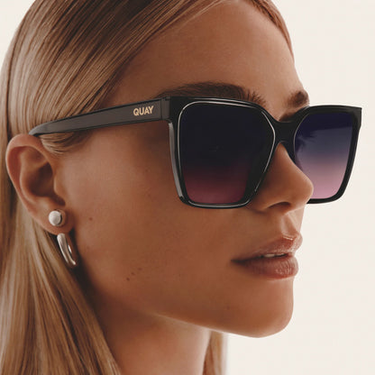 Level Up Black Frame and Plum Lens Sunglasses