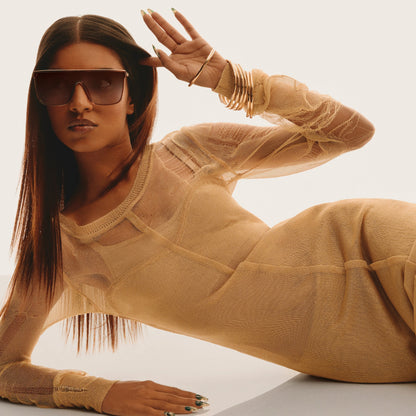 Nightfall Remixed Doe Frame and Brown Fawn Lens Sunglasses