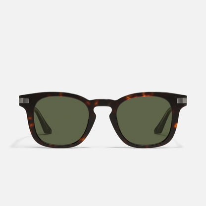 The Weekender Dark Tortoise Frame with Green Lens Sunglasses