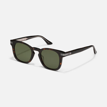 The Weekender Dark Tortoise Frame with Green Lens Sunglasses