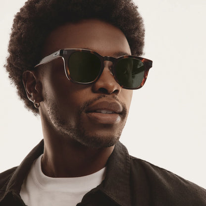 The Weekender Dark Tortoise Frame with Green Lens Sunglasses