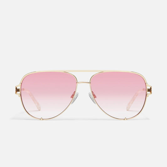 High Key Twist Gold Frame and Light Peony Lens Sunglasses