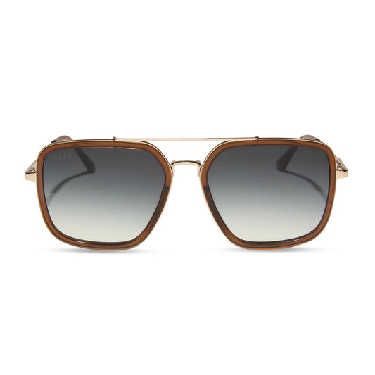 Jordan Whiskey Gold Grey Gradient Lens Sunglasses