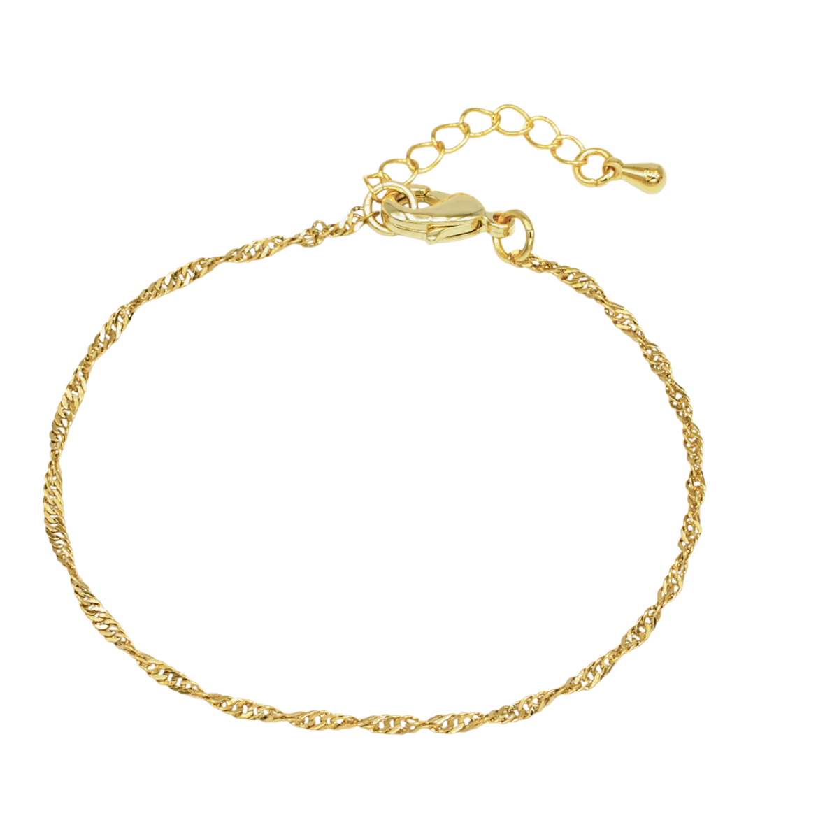 Dainty Gold Twist Chain Bracelet