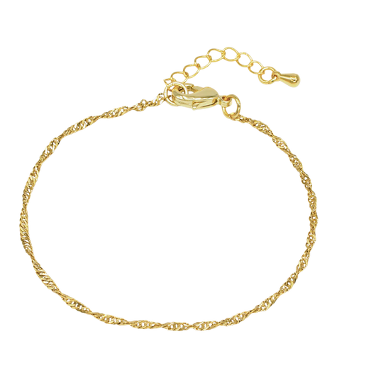 Dainty Gold Twist Chain Bracelet