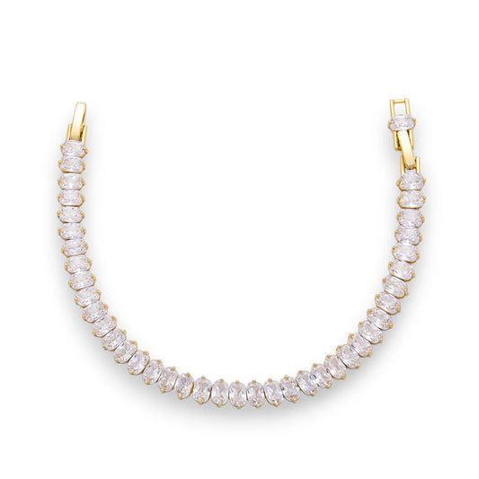 Clear Oval 4.7 MM CZ Tennis Chain Bracelet