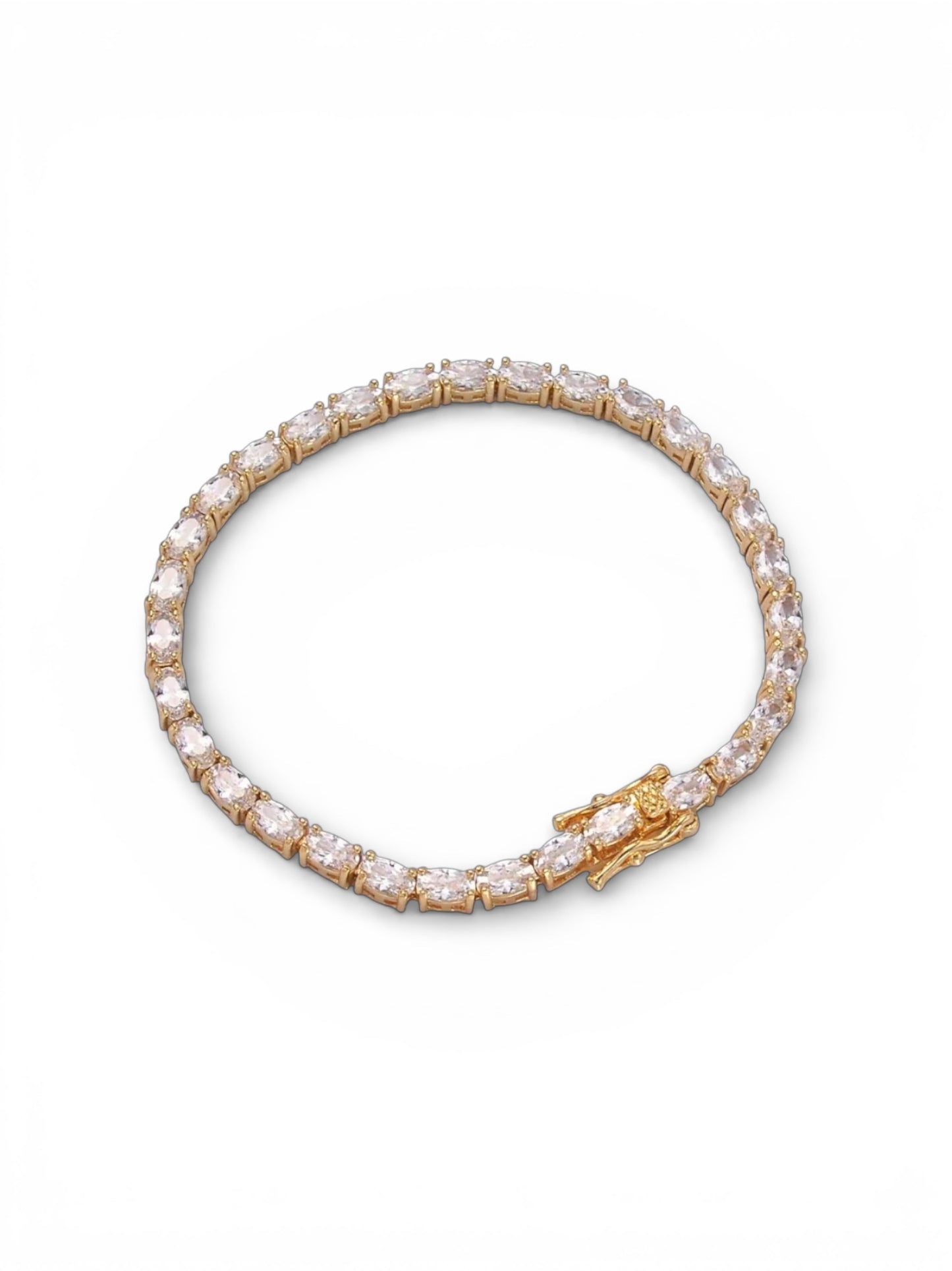 Clear Oval 3.5 MM CZ Tennis Chain Bracelet