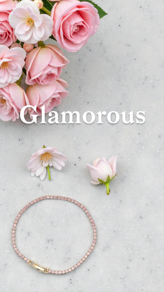 Light Pink CZ Classic Tennis Bracelets