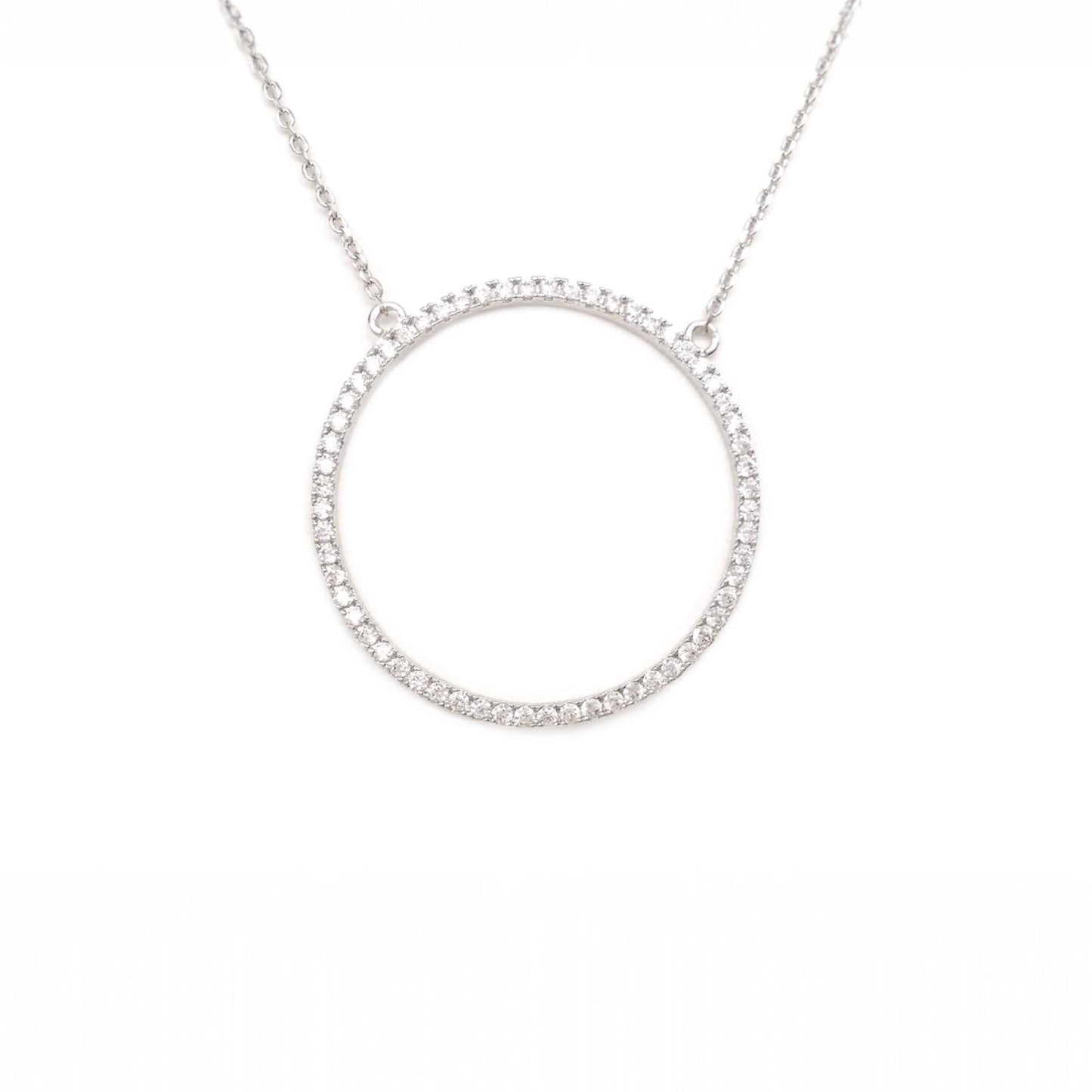 Small Pave Circle Necklace