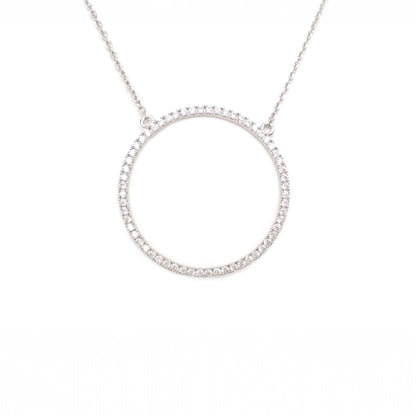 Small Pave Circle Necklace