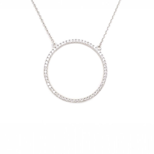 Small Pave Circle Necklace