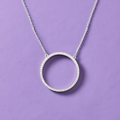 Small Pave Circle Necklace