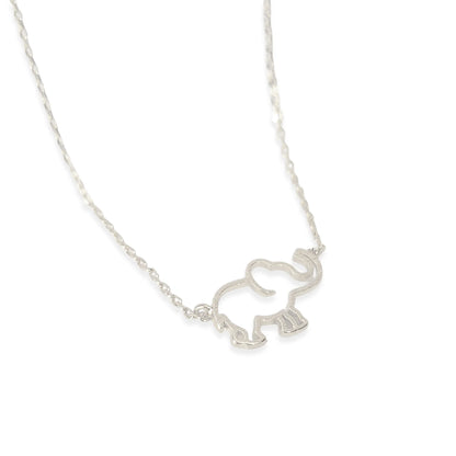 Dainty Elephant Silver Minimalist Necklace