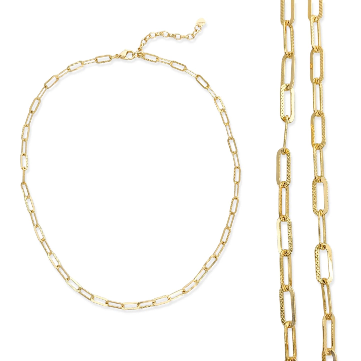 Textured Paperclip Chain Necklace