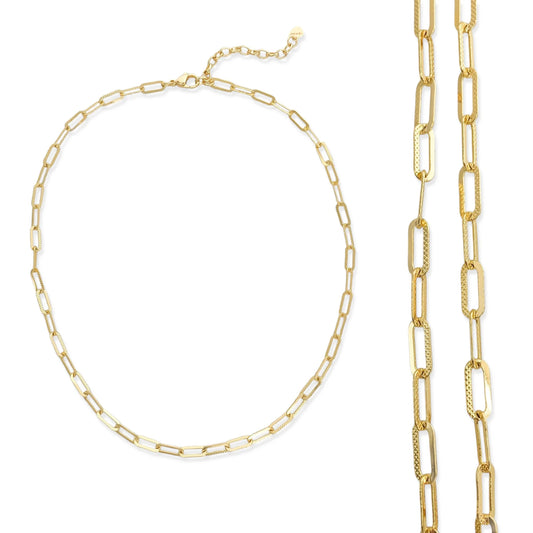 Textured Paperclip Chain Necklace