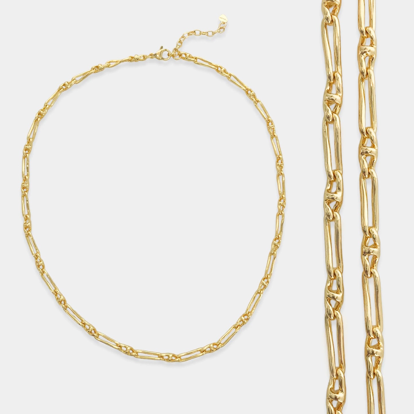 Gold Twisted Alt Chain Necklace