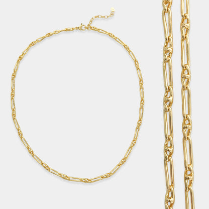 Gold Twisted Alt Chain Necklace