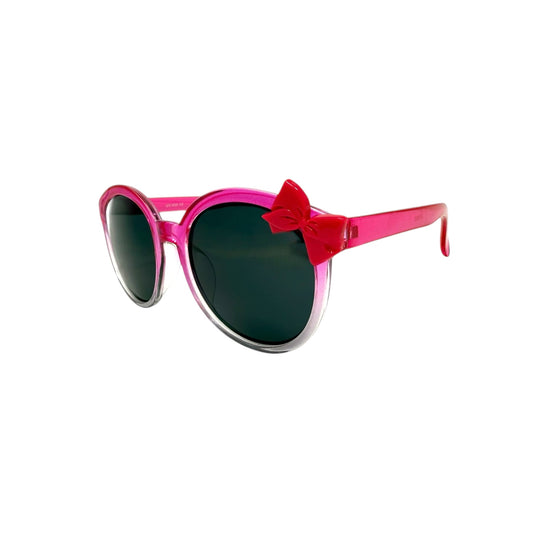 Pink sunglasses with a red bow on a white background
Frame style: round&nbsp;

Frame Color: neon pink gradient with bright pink bow

Lens Color:&nbsp; black gradient

Measurements: 47 mm - 8 mm - 120 
